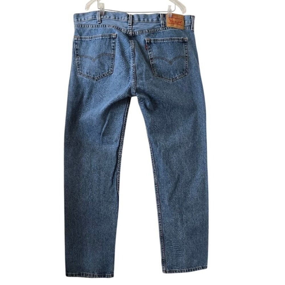 Levi's Mens 505 Regular Fit‎ Straight Leg Blue Denim Jeans 42x34 - Picture 6 of 7